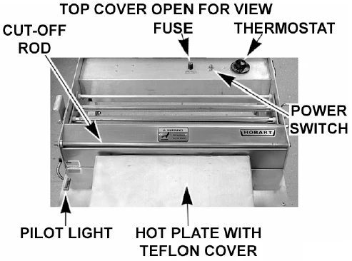 Hobart W32C-5 Hand Wrap Station with 3 Roll Film Capacity & Built-In Hot Plate - 120v/60/1 - Image 3