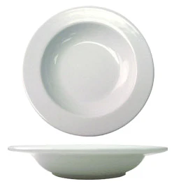 International Tableware BL-115 C15 Bristol Bright White Rolled Edge China Pasta Bowl 32 oz. - 12/Case - Image 3
