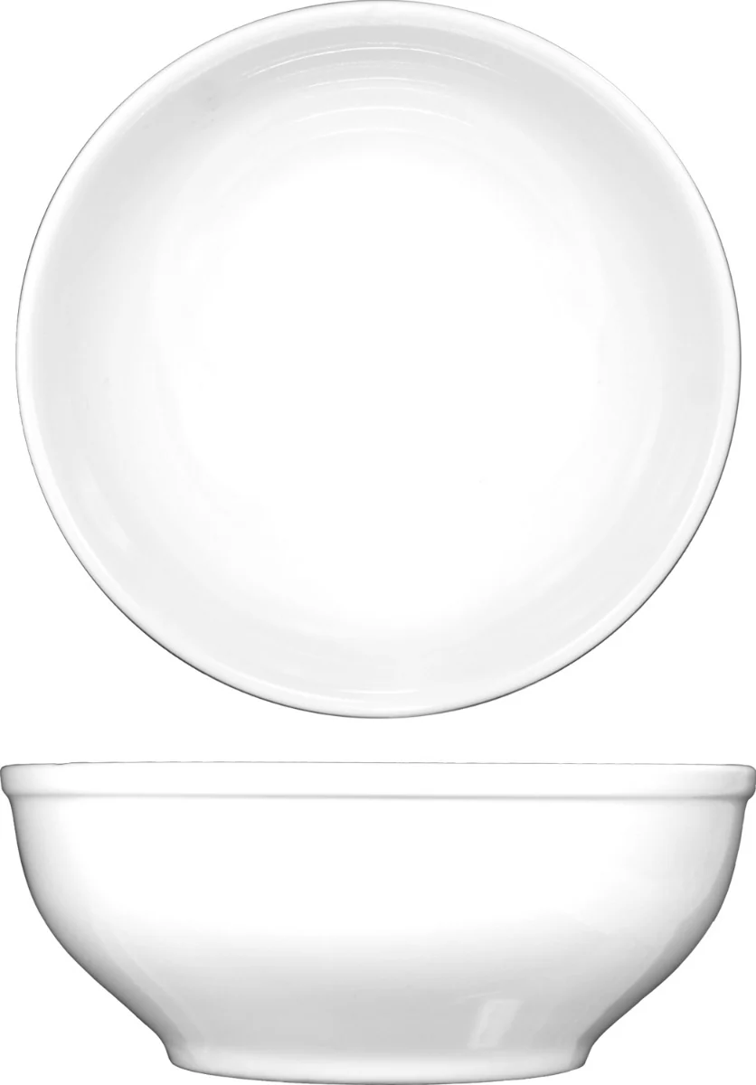 International Tableware BL-18 Bristol Bright White Rolled Edge China Oatmeal / Nappie Bowl 19 oz. - 36/Case