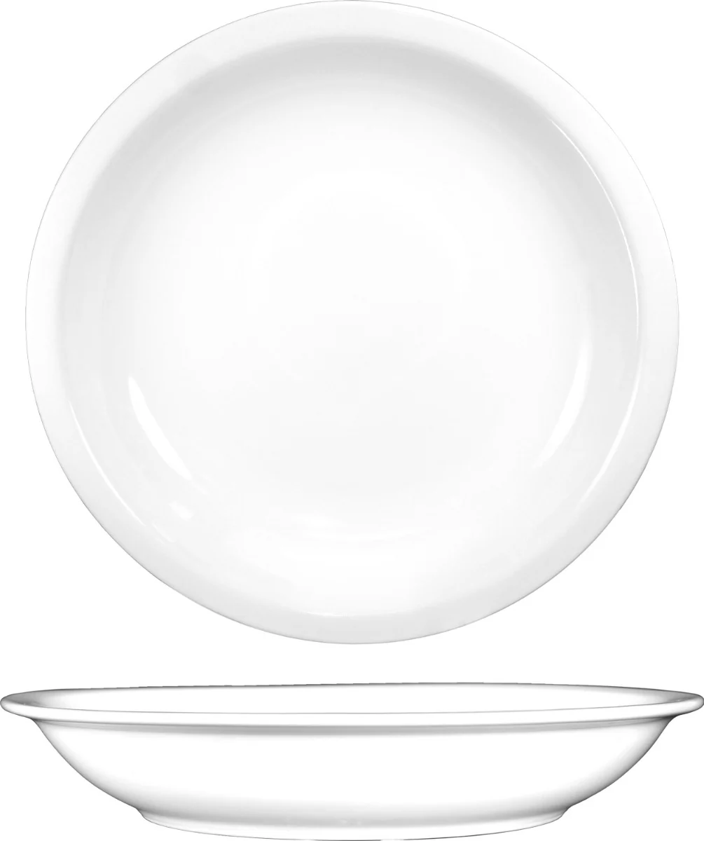 International Tableware BL-27 Bristol Bright White Rolled Edge China Soup Bowl 24 oz. - 24/Case