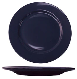 International Tableware CA-16-CB Cancun Cobalt Blue Rolled Edge China Plate 10-1/2" Dia. - 12/cs - Image 2