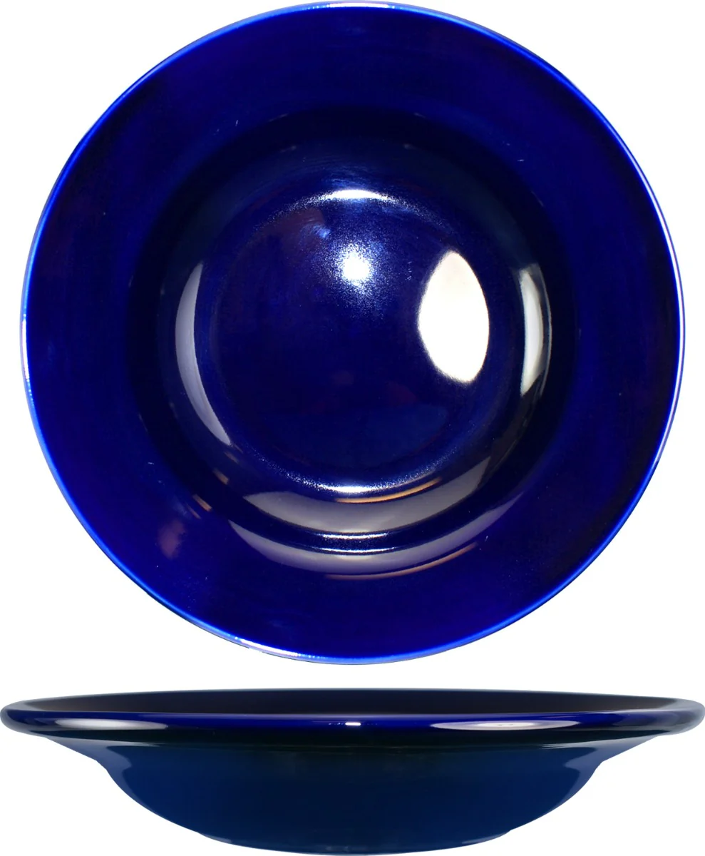 International Tableware CA-3-CB Cancun Cobalt Blue Rolled Edge Deep Rim China Soup Bowl 12 oz. - 24/Case