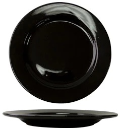 International Tableware CA-7-B Cancun Black Rolled Edge China Plate 7-1/8" Dia. - 36/cs - Image 2