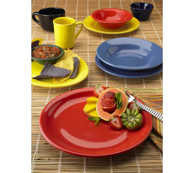International Tableware CA-7-O Cancun Orange Rolled Edge China Plate 7-1/8" Dia. - 36/cs - Image 3