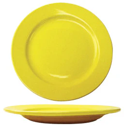 International Tableware CA-7-Y Cancun Yellow Rolled Edge China Plate 7-1/8" Dia. - 36/cs - Image 2