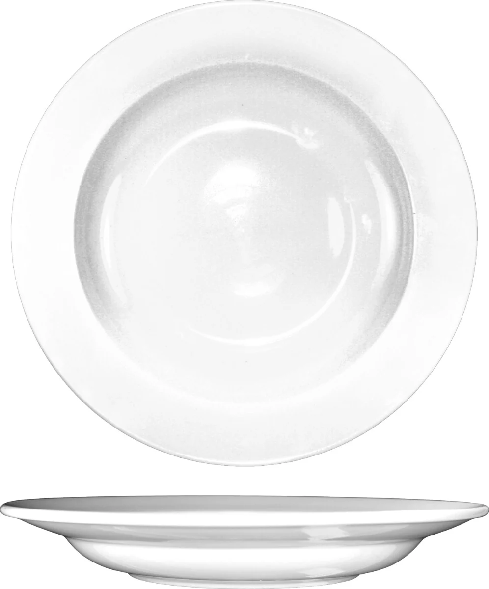 International Tableware DO-120 Dover European White Rolled Edge China Pasta Bowl 20 oz. - 12/Case