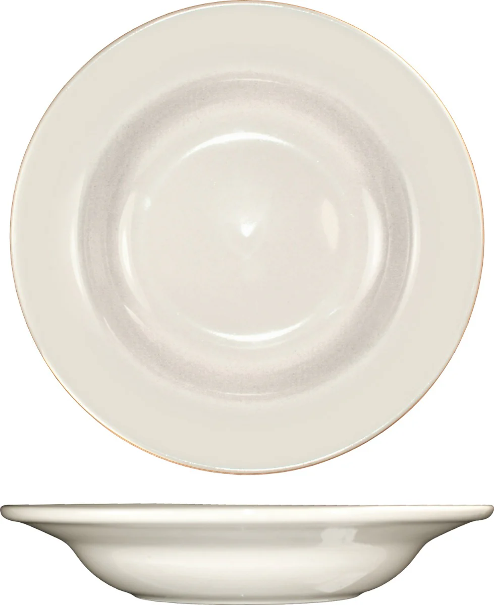 International Tableware RO-3 Roma American White Rolled Edge Deep Rim China Soup Bowl 12 oz. - 24/Case