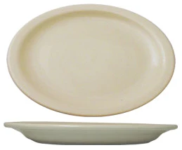 International Tableware VA-13 Valencia American White Narrow Rim Oval China Platter 11-1/2" x 9-1/4" - 12/cs - Image 2