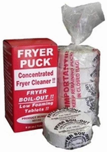 Jayhawk 40130-4 Fryer Puck Boil-Out Deep Fryer Cleaner Tablets 4 oz - 5/bx