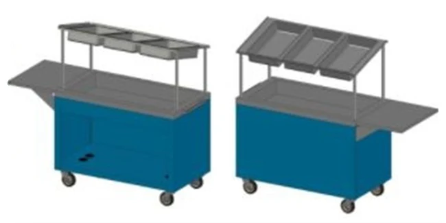 Jean's RS JRS BREAKFAST CART Custom Stainless Steel Ice-Cooled Take Away Cafe Cart with Slanted 3-Slot Overshelf - Image 2