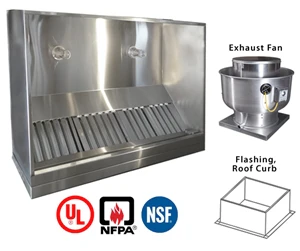 JRSPRO8-FF 8ft Jean's Canopy Vent Hood with Exhaust Fan and Flashing - Image 2