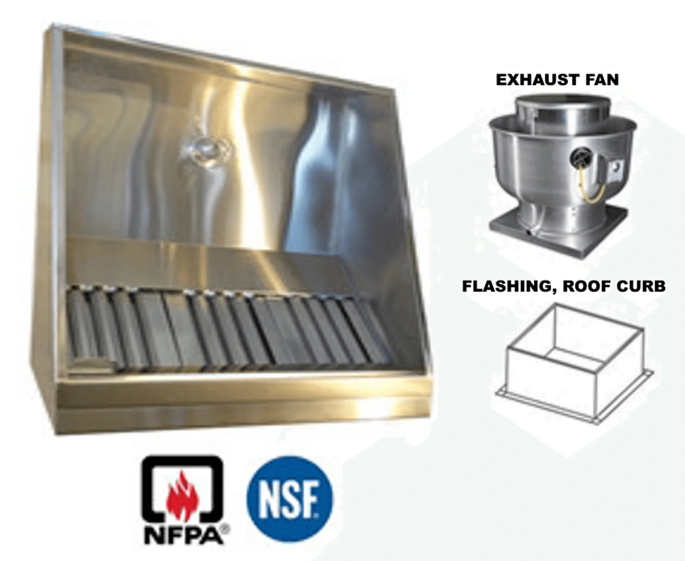 JRSVHSP4-FF 4ft Jean's Shallow Front Vent Hood with Exhaust Fan and Flashing