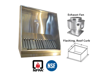 JRSVHSP4-FF 4ft Jean's Shallow Front Vent Hood with Exhaust Fan and Flashing - Image 2