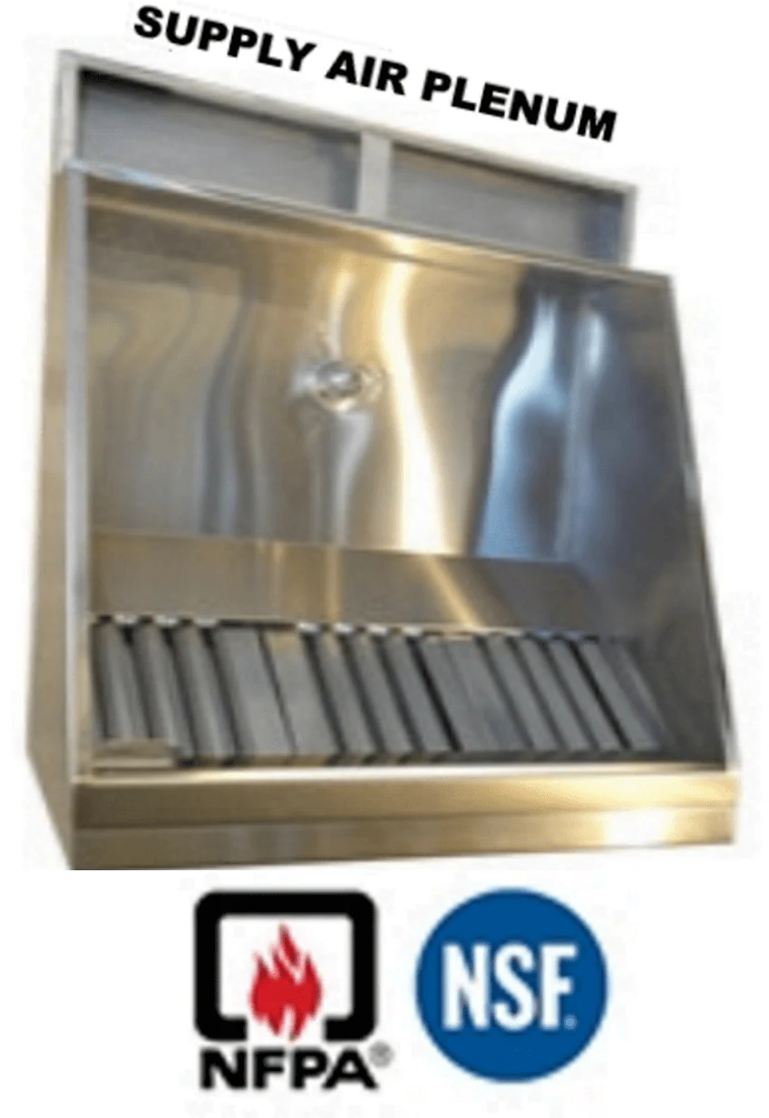 JRSVHSP9-P 9ft Jean's Shallow Front Vent Hood with Plenum