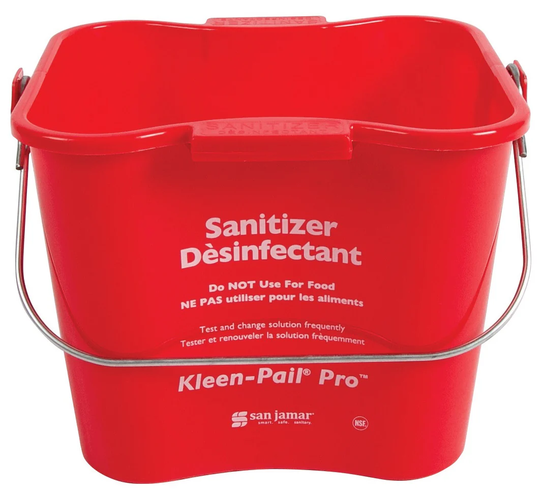 San Jamar KPP97RD Kleen-Pail Pro Red Plastic Sanitizing Pail 3 qt.