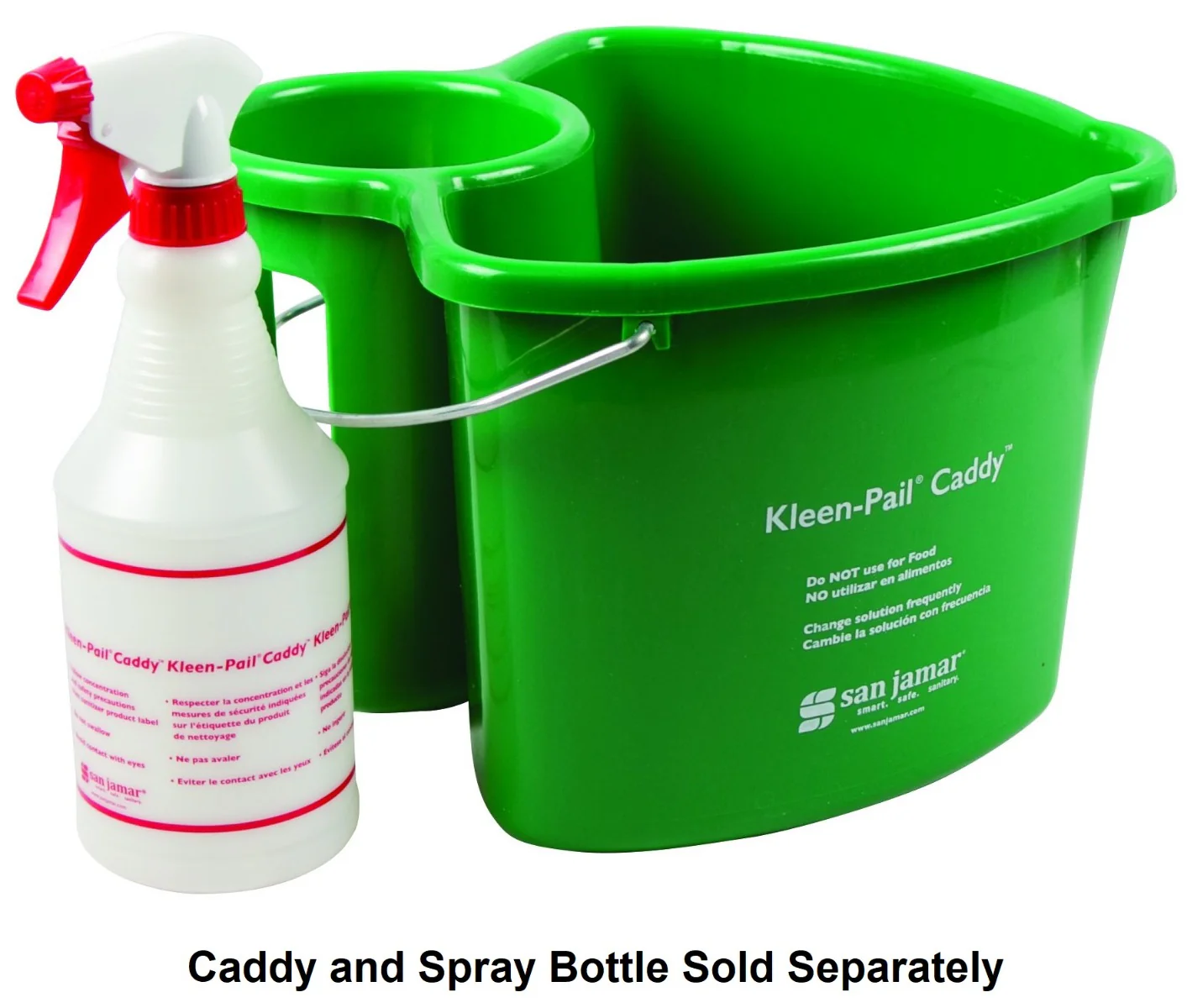 San Jamar KP550GN Kleen-Pail Green Plastic Caddy Pail 4 qt. - Image 3
