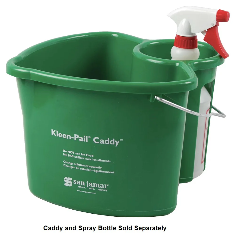 San Jamar KP550GN Kleen-Pail Green Plastic Caddy Pail 4 qt. - Image 5