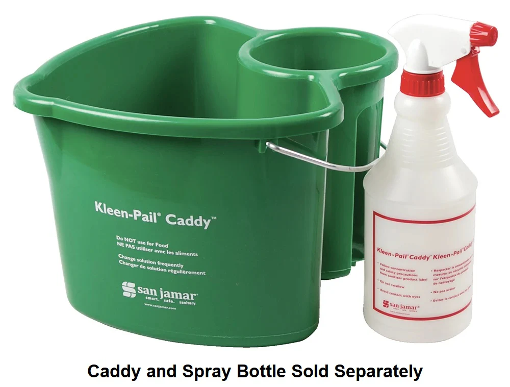 San Jamar KP550GN Kleen-Pail Green Plastic Caddy Pail 4 qt. - Image 6
