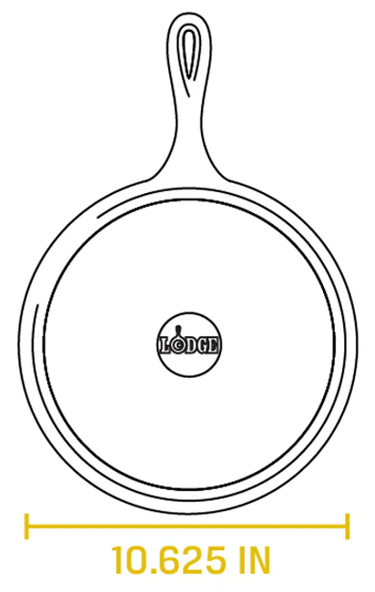Lodge L9OG3 Round Seasoned Cast Iron Griddle Pan with Handle 10-1/2" - Image 4