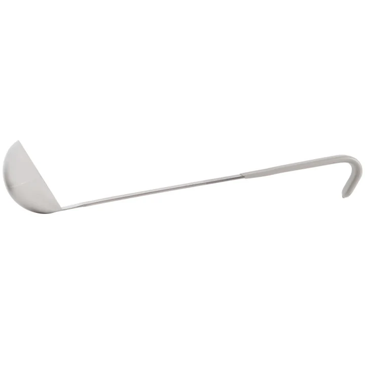 Vollrath 4980445 Jacob's Pride One-Piece Heavy-Duty Stainless Steel Ladle with 12-5/8" Gray Kool-Touch Grooved Hooked Handle 4 oz. - Image 4