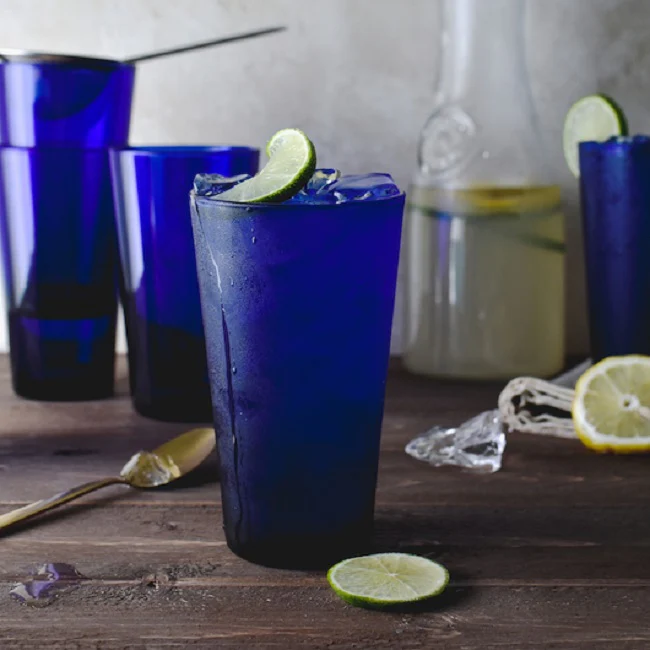 Libbey 171B Flared Cooler Glass 17-1/4 oz. - Cobalt Blue - 12/Case - Image 4