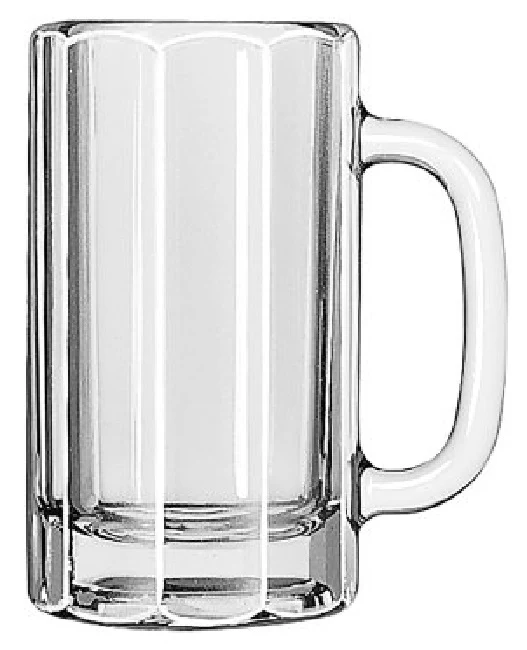 Libbey 5020 Paneled Glass Beer Mug 16 oz. - Clear - 12/Case