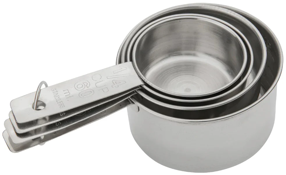 Browne 746107 4-Piece Stainless Steel Graduated Measuring Cup Set - Image 2