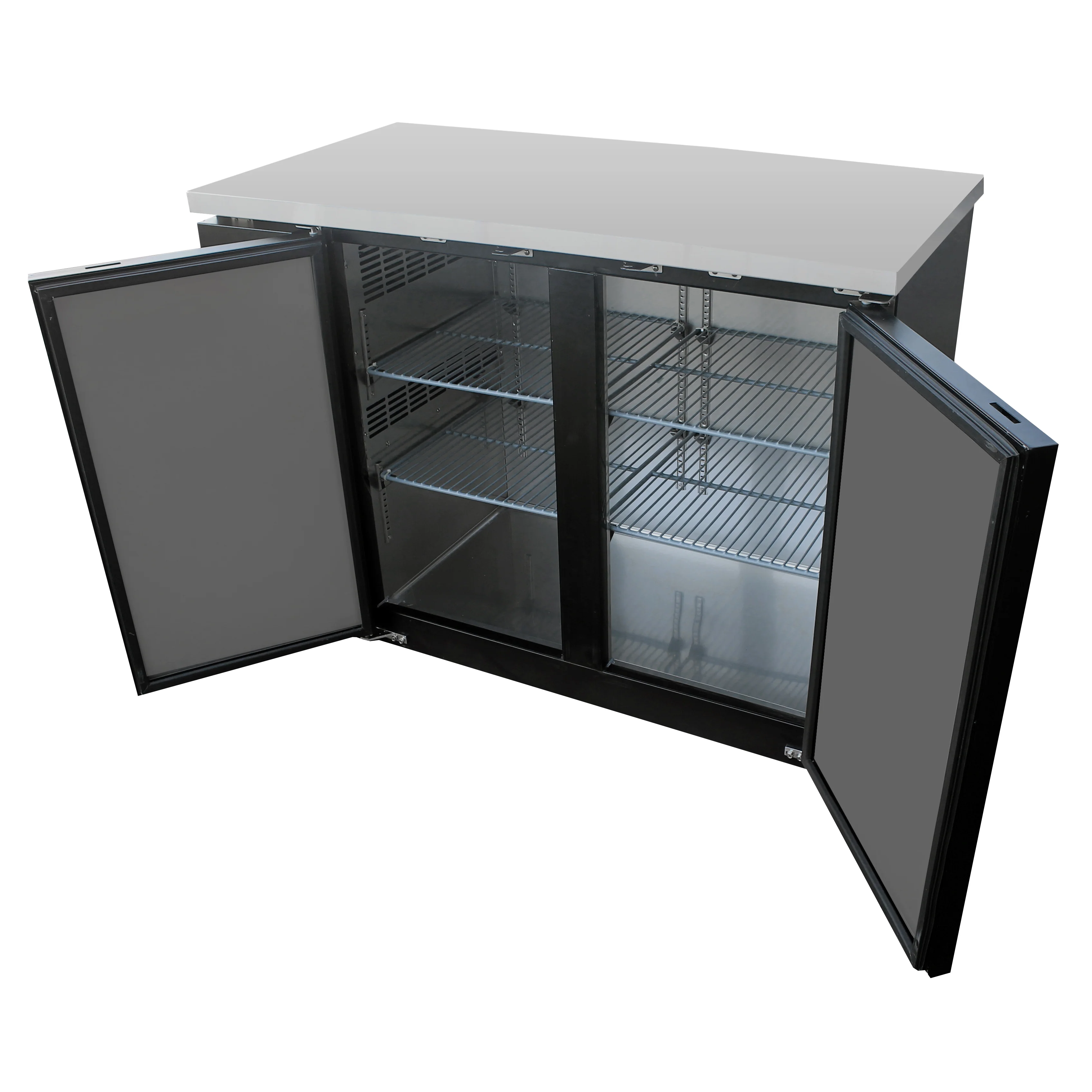 Migali C-BB72-HC Competitor Series Back Bar Cooler Black 3 Solid Door Refrigerator w/R290 72" - (3) 1/2 Keg Capacity - Image 4