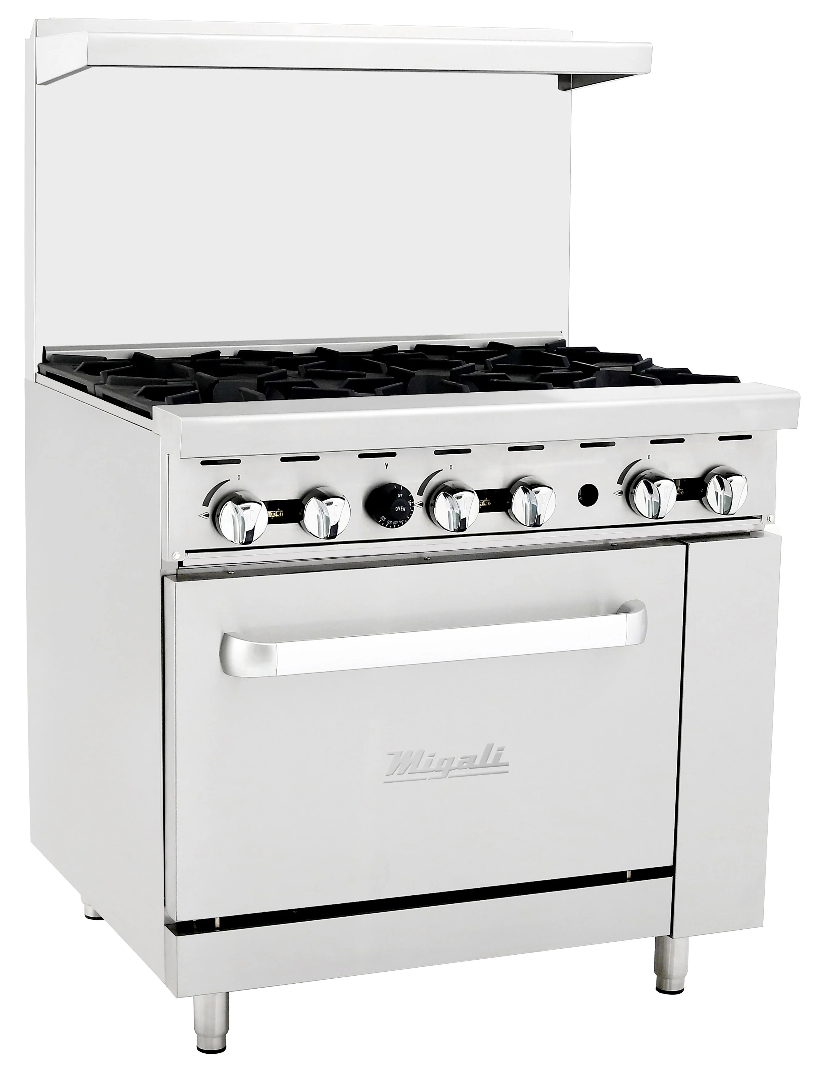 Migali C-RO6-LP Competitor Series 6 Burner Gas Range with 1 Standard Oven 36" - LP - 177,000 BTU