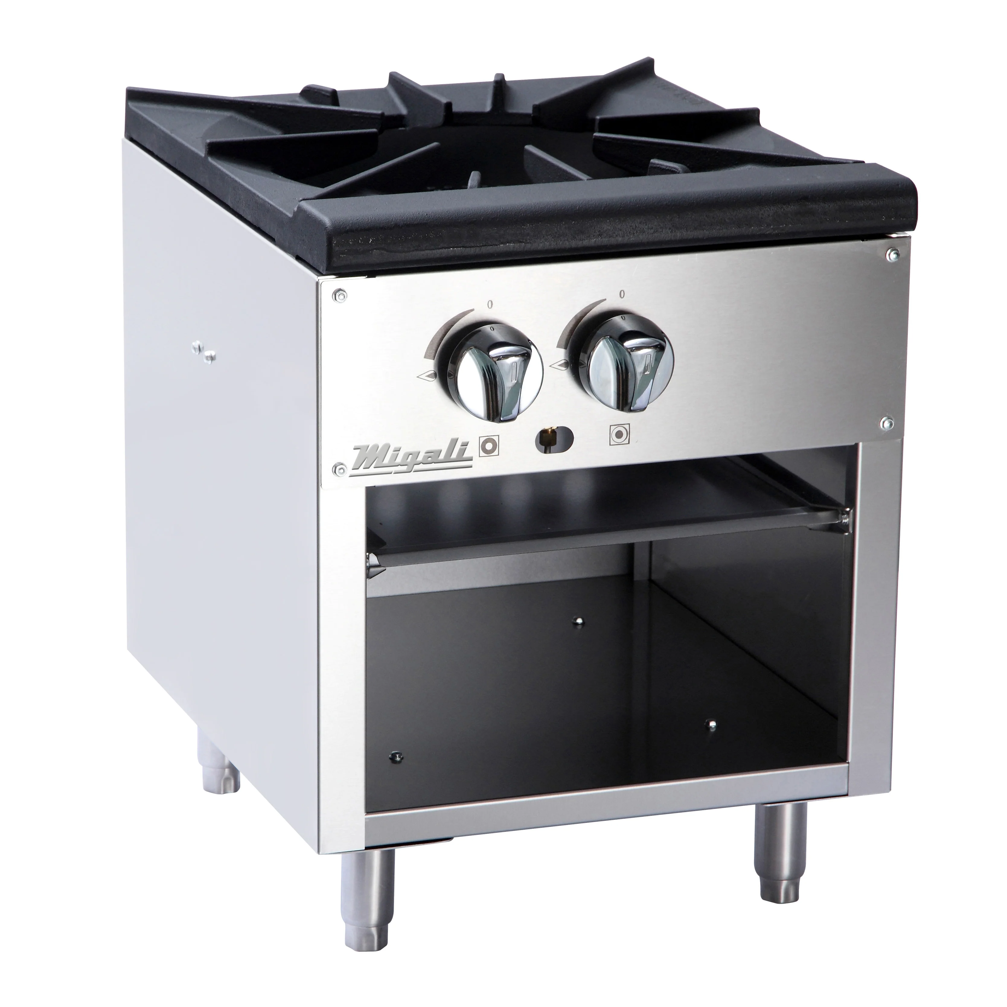 Migali C‑SPS‑1‑18 Competitor Series Countertop 2‑Burner Gas Stock Pot Range 18" – Natural Gas, 80,000 BTU