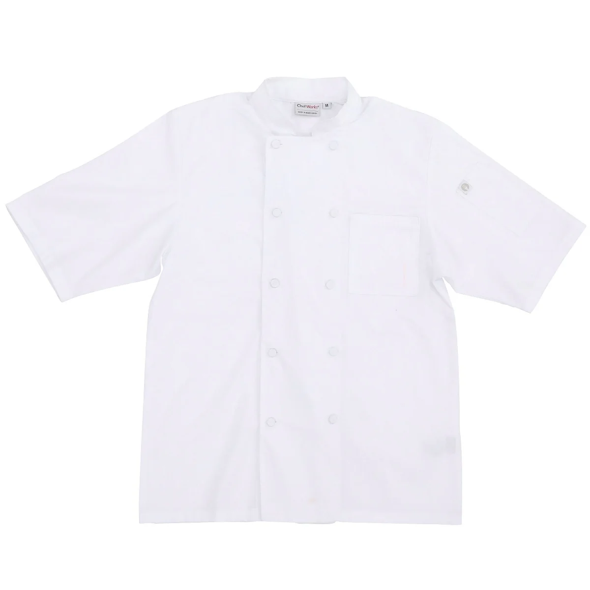 Chef Works JLCVWHT2XL Unisex Montreal Cool Vent Short Sleeve Double-Breasted Chef Coat with Cloth Covered Buttons - White / 2X-Large - Image 10