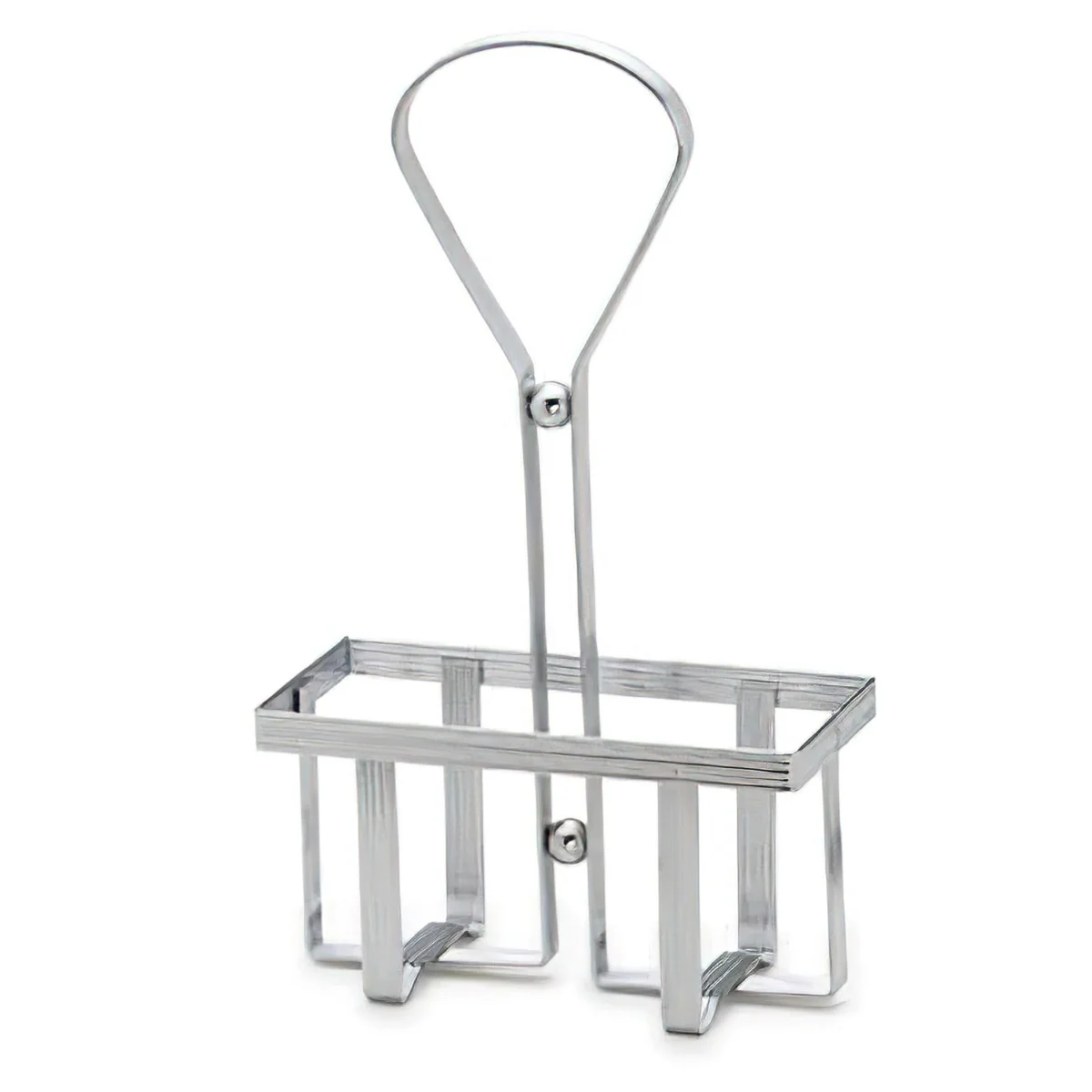 Royal Industries ROY 600 R Metal 2-Compartment Square Oil & Vinegar Cruet Rack 60 oz.