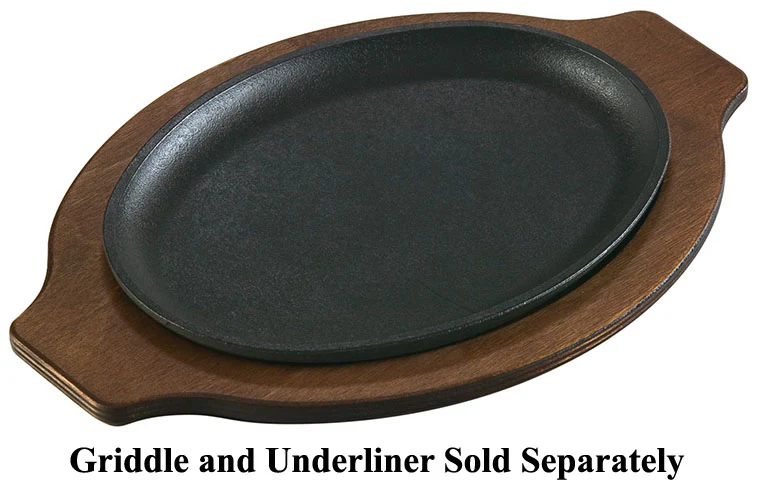 Lodge LOSH3 Oval Seasoned Cast Iron Serving Griddle w/o Handle 10" x 7-1/2" - Image 3