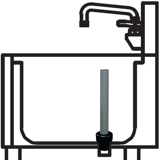 American Metalcraft OFP7 Plastic Overflow Pipe with Rubber Bushing 7"H - fits 1" & 1-1/2" Drains and Funnel Strainers - Image 4