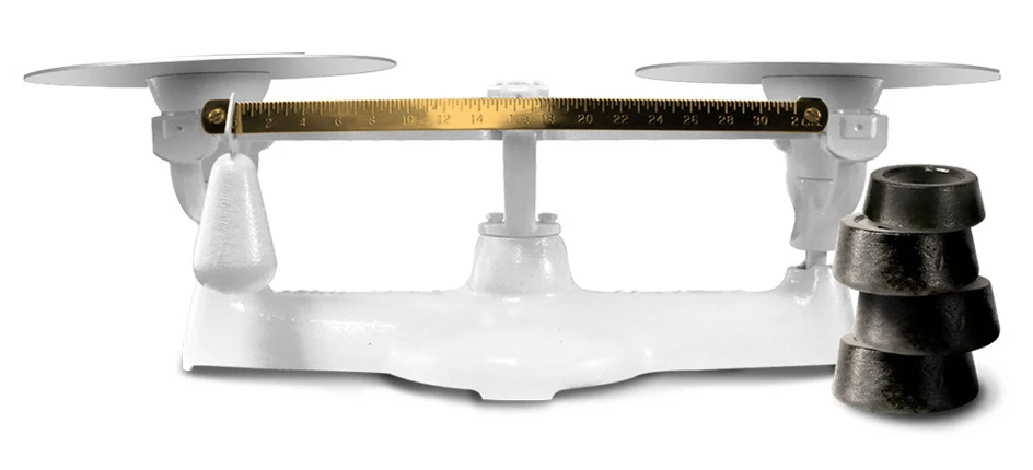 Penn Scale 1401 P Bakers Scale with Plastic Scoop, 4 Free Weights and (2) 9"Dia. Steel Plates - 2 lb. x 1/4 oz. - Image 3