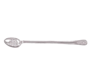 Browne 4784P Heavy Gauge Stainless Steel Perforated Serving Spoon with Extra-Long Reinforced Grooved Handle 21" - Image 2