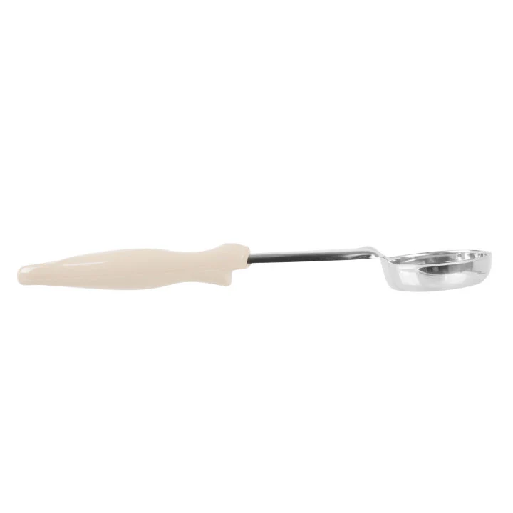 Vollrath 6432335 Jacob's Pride Color-Coded One-Piece Heavy-Duty Stainless Steel Perforated Round Spoodle Food Portioner with Ivory Nylon Handle 3 oz. - Image 4