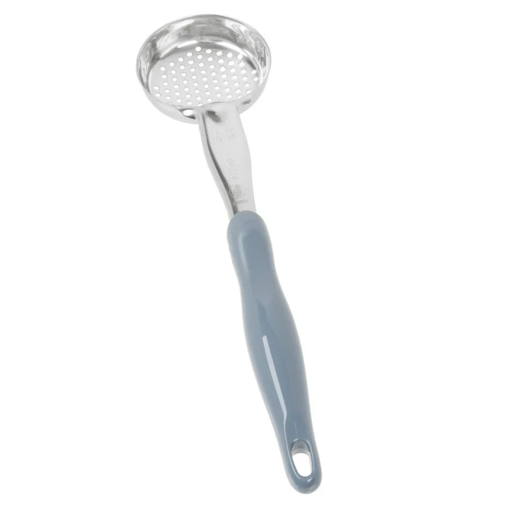 Vollrath 6432445 Jacob's Pride Color-Coded One-Piece Heavy-Duty Stainless Steel Perforated Round Spoodle Food Portioner with Gray Nylon Handle 4 oz. - Image 2