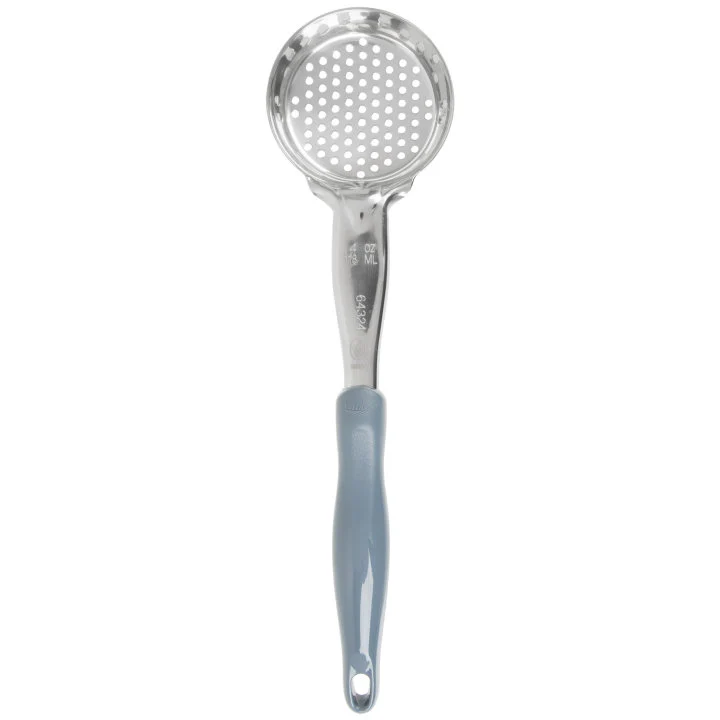 Vollrath 6432445 Jacob's Pride Color-Coded One-Piece Heavy-Duty Stainless Steel Perforated Round Spoodle Food Portioner with Gray Nylon Handle 4 oz. - Image 5