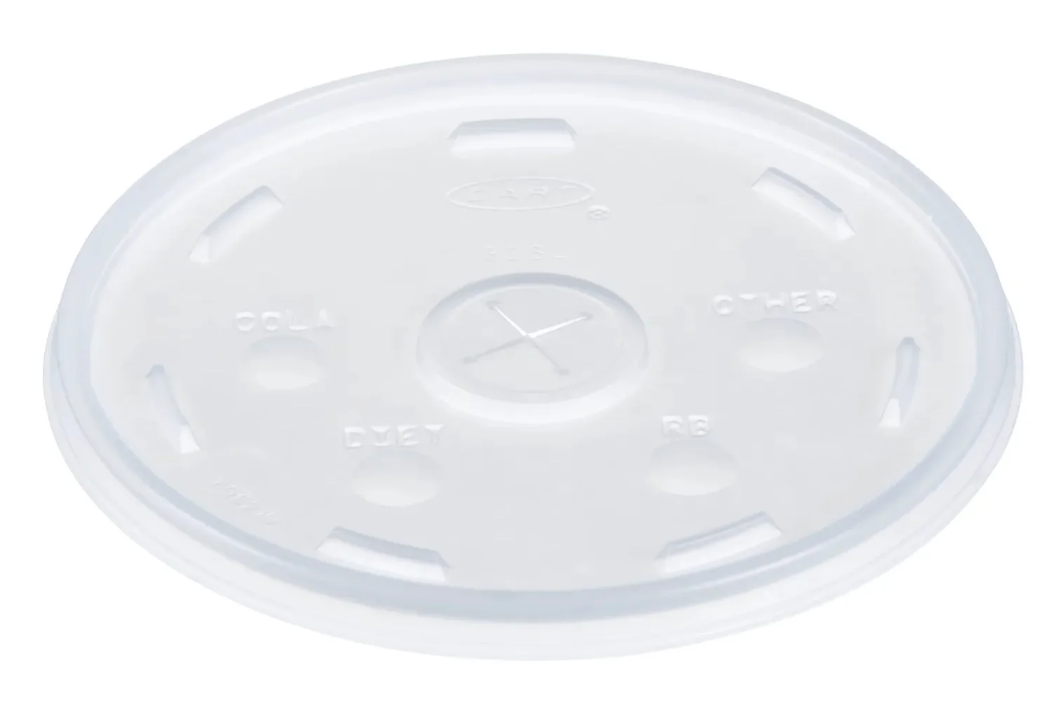 Dart Solo 32SL1 Translucent Plastic Slotted Flat Lid for 32 oz. Foam Cups & Containers - 1000/Case