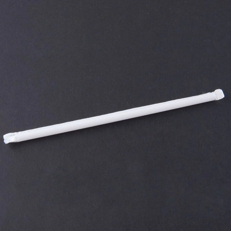 CrystalWare TJSWC4500 Wrapped Clear Tall Jumbo Plastic Straws 10-1/4" - 500/bx