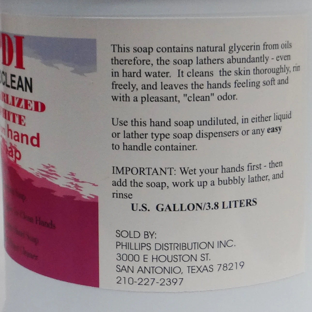 Phillips PD3664 Lotion Hand Soap 1 gal. - Pearl White - Image 2