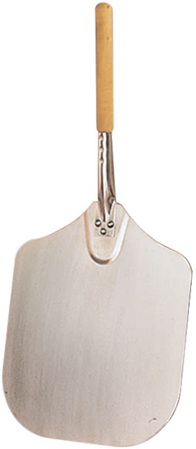 American Metalcraft 2512 Aluminum Pizza Peel with Wood Handle 26"OAL - 12"W x 14"L Medium Blade - Image 2
