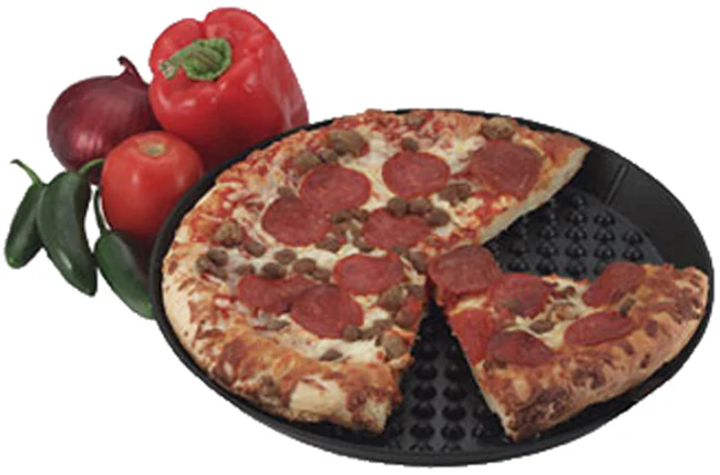 HS Inc. HS1031-CH Polypropylene Pizza Pleezer / Pizza Tray 14" - Charcoal