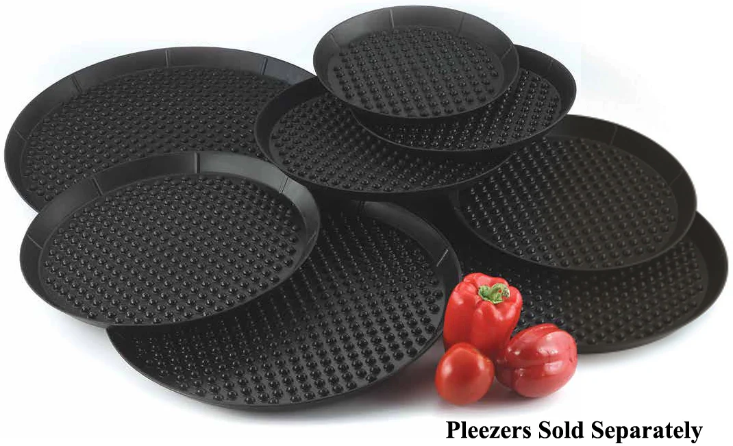 HS Inc. HS1031-CH Polypropylene Pizza Pleezer / Pizza Tray 14" - Charcoal - Image 2