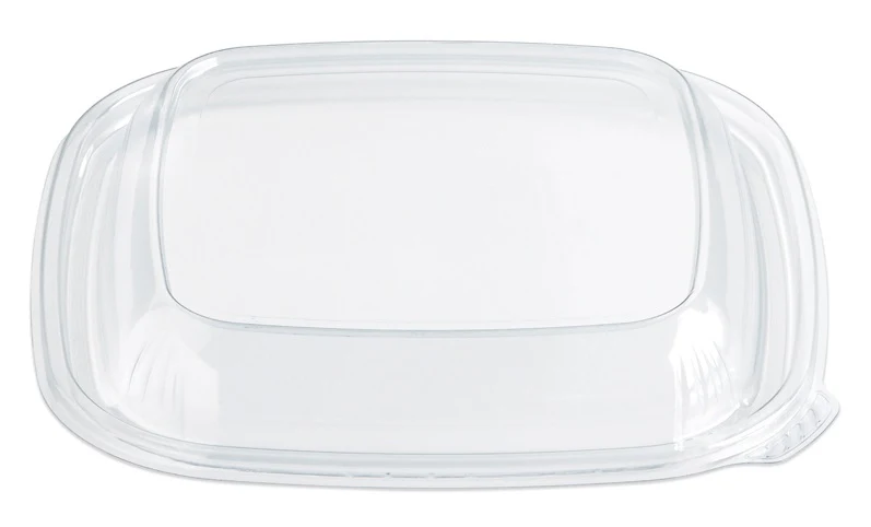 Placon SDLM-2 Fresh 'n Clear Plastic Medium Dome Lid 7-1/2" sq. - Clear - for 16 oz. to 32 oz. Bowls - 300/Case