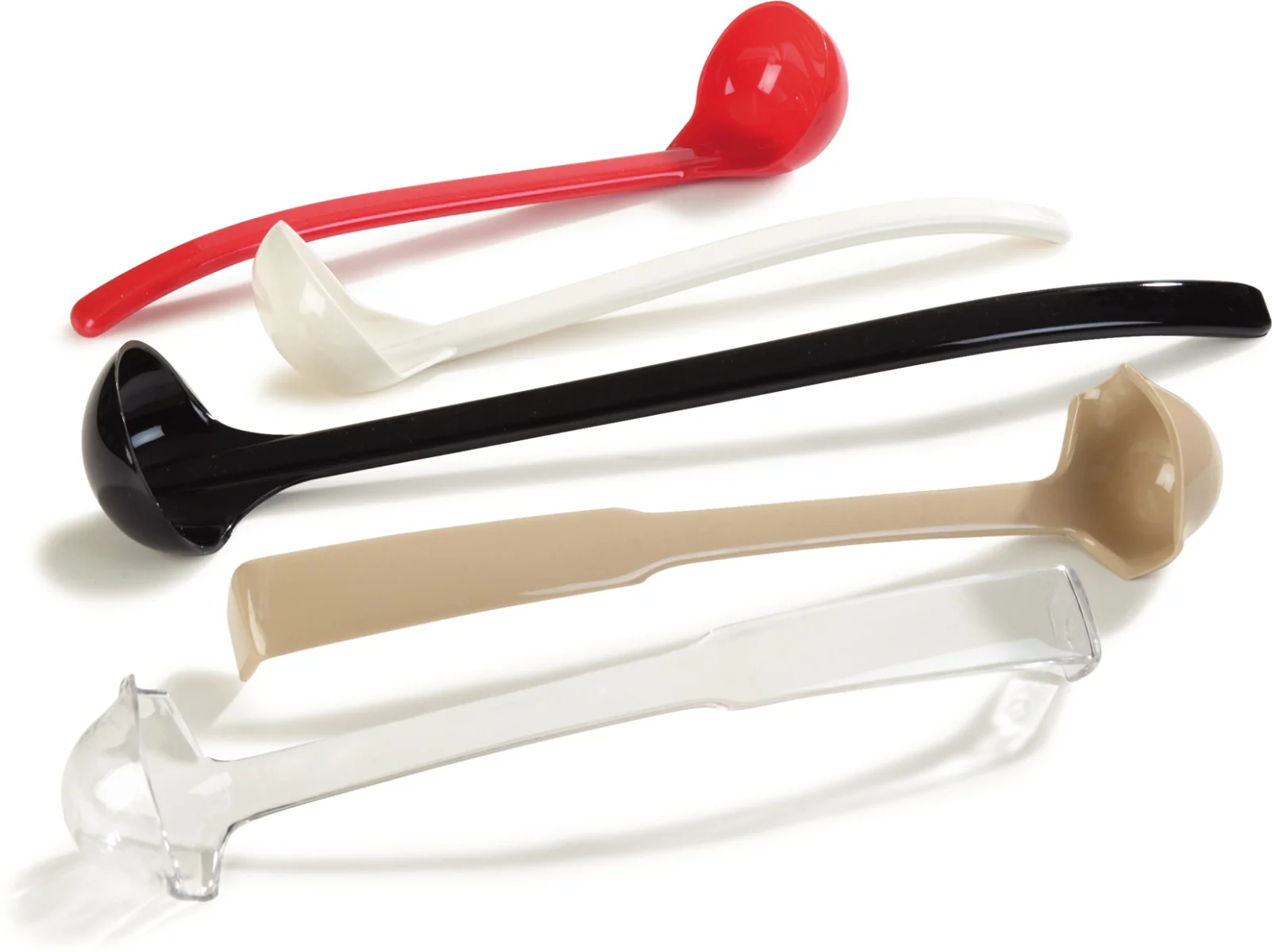 Carlisle 029503 Carly One-Piece Plastic Oval-Bowl Salad Dressing Ladle 1 oz. - 9-1/2"L - Black - Image 4
