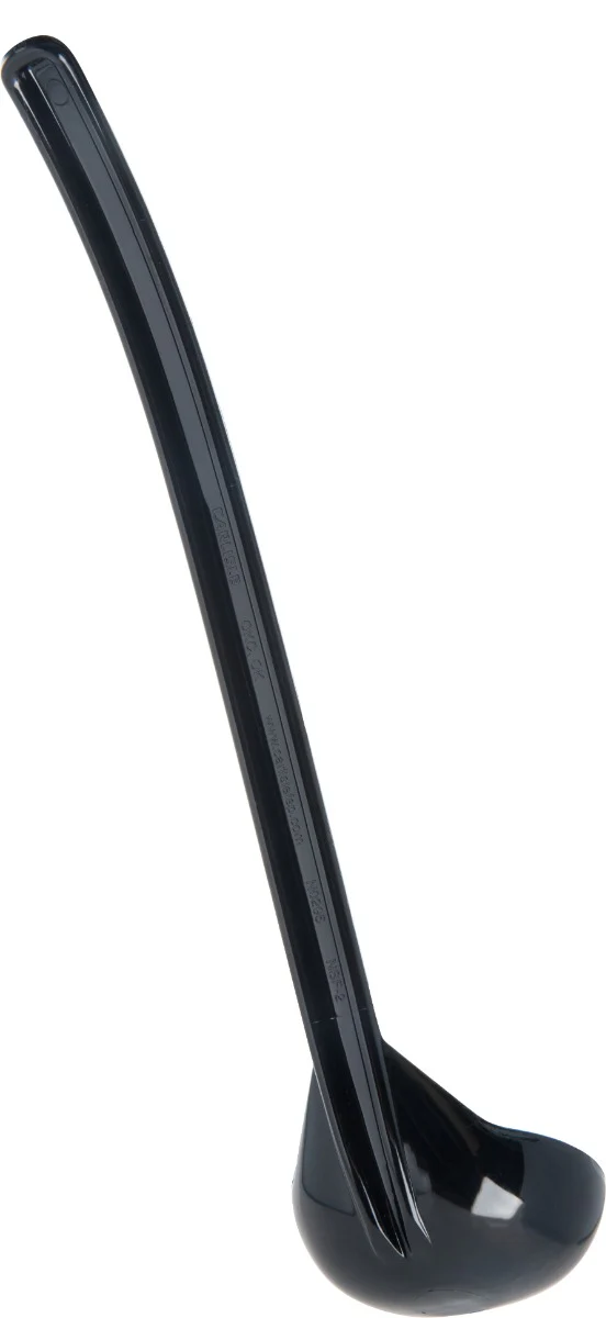 Carlisle 029503 Carly One-Piece Plastic Oval-Bowl Salad Dressing Ladle 1 oz. - 9-1/2"L - Black - Image 8