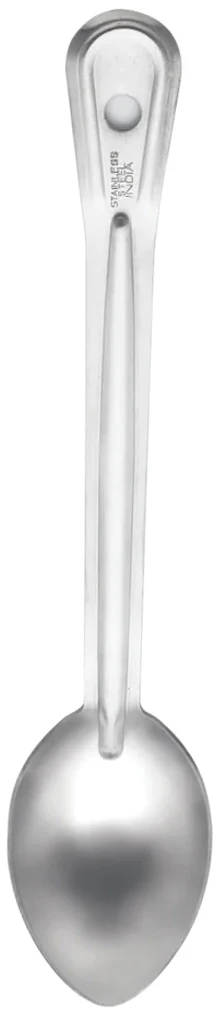 Browne 4770 Renaissance Stainless Steel Solid Serving Spoon with Grooved Handle 15"