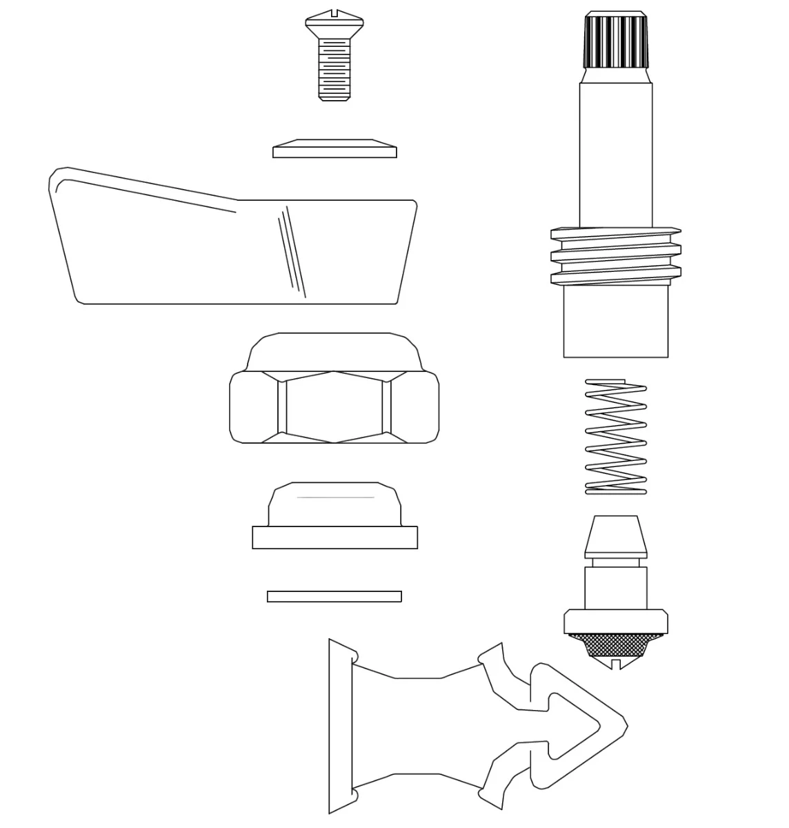 Fisher 2000-0004 Faucet Lever Handle 1/2" Right Hand Check Stem Repair Kit - Image 3